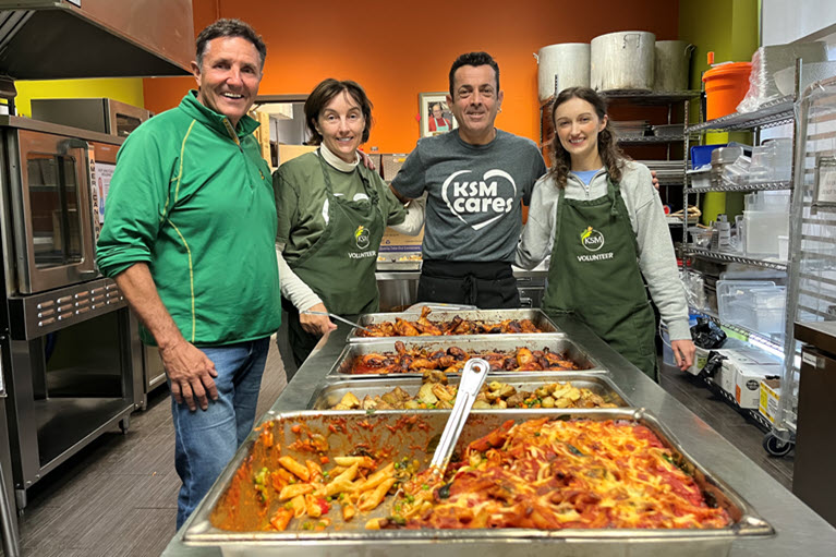 Albert Brandstatter and his team volunteering at a community food mission.