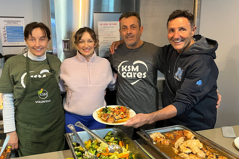Albert Brandstatter and members of his team with Chef Giancarlo helping at the Kerr Street