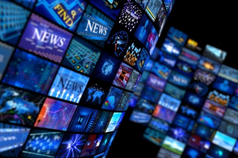Static image of news channels to signify media exposure.