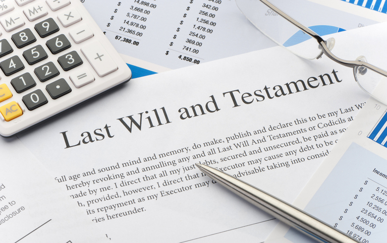 Image of documents for Last Will and Testament.