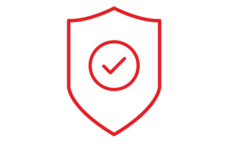 Pictogram of insurance to demonstrate protection. 