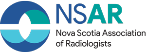 Circular shape with half of it being light blue and the other half dark blue next to the letters nsar.