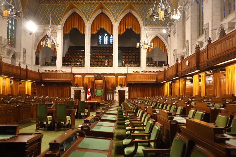 the Canadian House of Commons in the Parliament Building Ottawa
