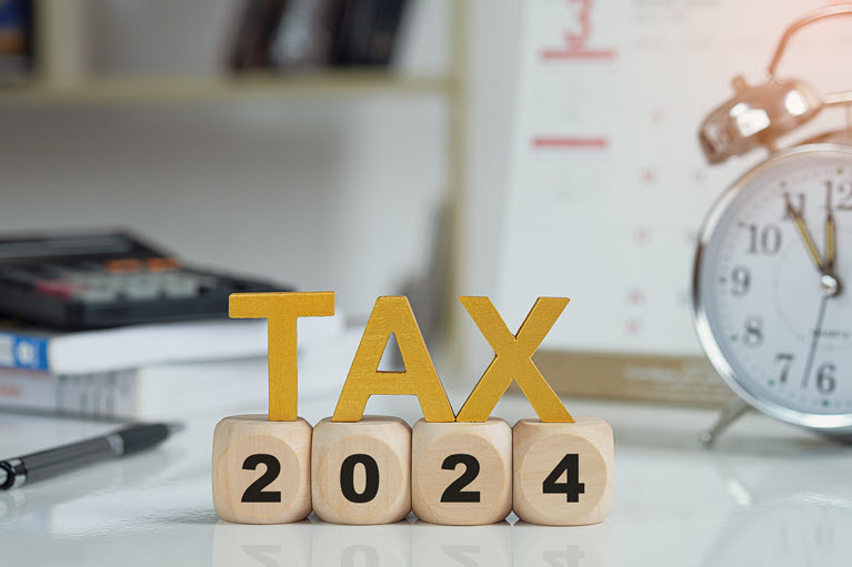 the word Tax on top of 2024
