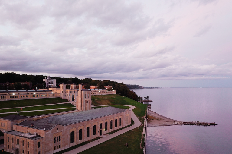 aerial view of RC Harris Filtration plant in Toronto
