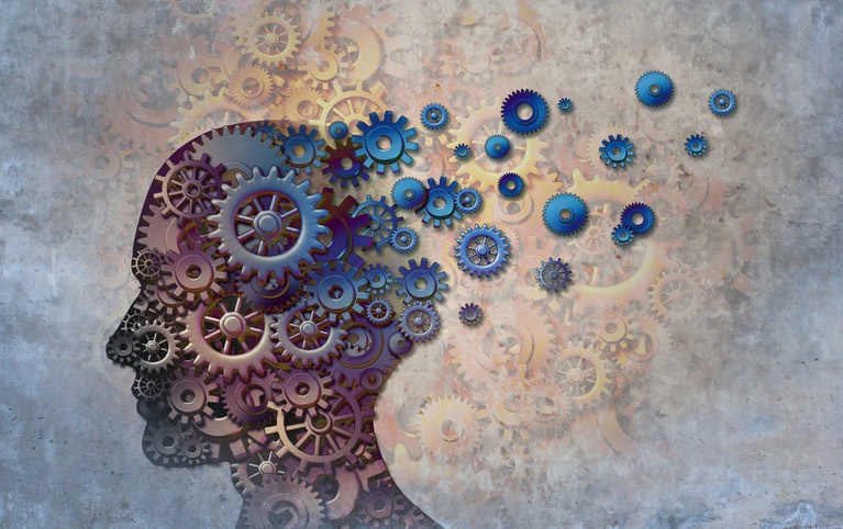 abstract medical icon of a human head 