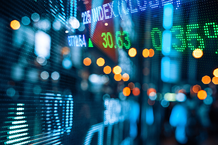 blurred screen showing random numbers like the stock market screens