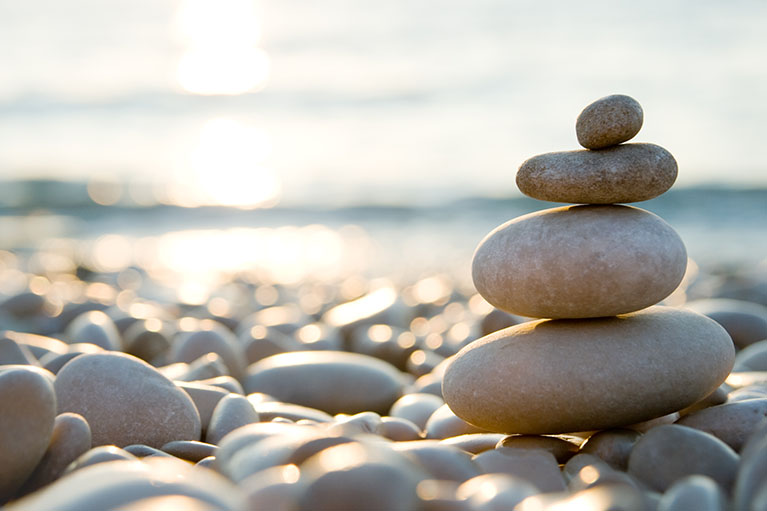 Rocks  on top of one another.