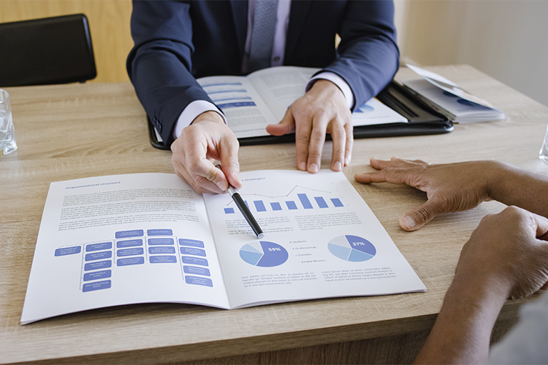 Image of a financial planning presentation document.
