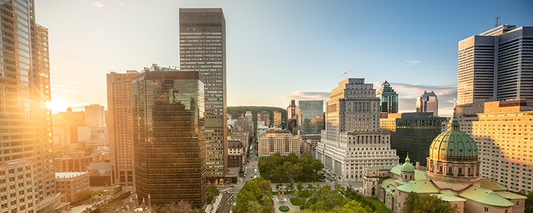Panoramic view of the city of Montreal