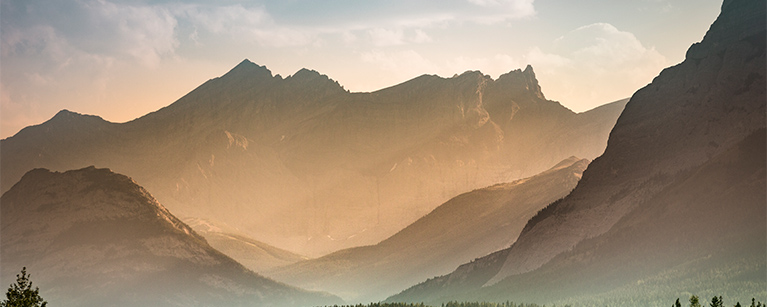 Mountains painting in shades of brown