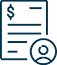 Pictogram of a financial news article with a avatar placed infront. 