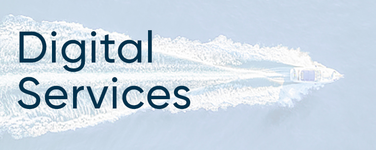 Image  of a boat with the title Digital Services