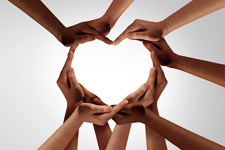 Heart with hands.