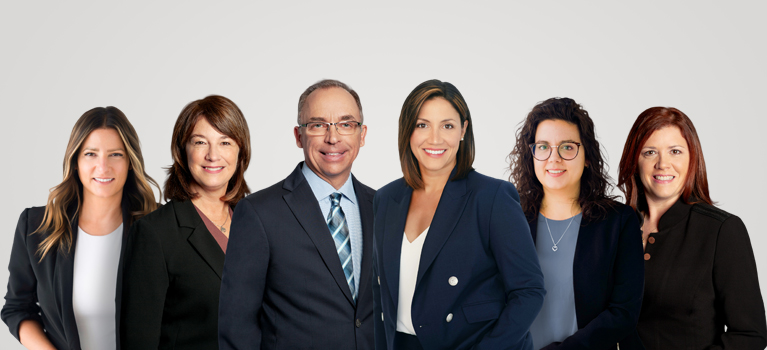 Picture of the team Marleau Wealth Management with Sylvain Marleau, Valérie Havard, Sonia Champagne, Maude Filion and Patricia Haworth