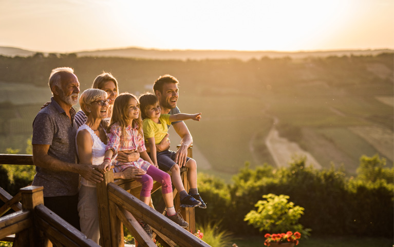 An image of an intergenerational family. 