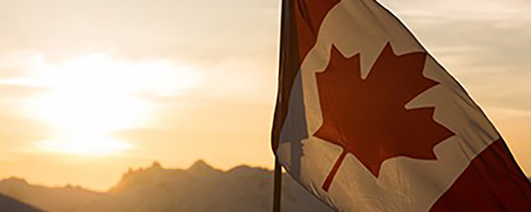 The Canadian flag representing the dividend growth and income portfolio