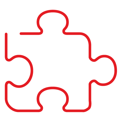 Pictogram of a puzzle piece symbolizing our diversified range of products.