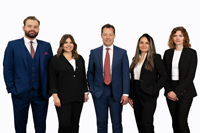 Meet the sm financial group from left to right; Jordan, Elizabeth, Graeme, Nicole and Bruno.