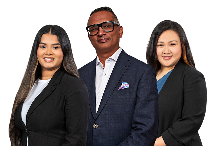 The Ahmad Wealth Management Group from left to right: Sinduja Sriskantharajah, Ian Ahmad and Joey Li