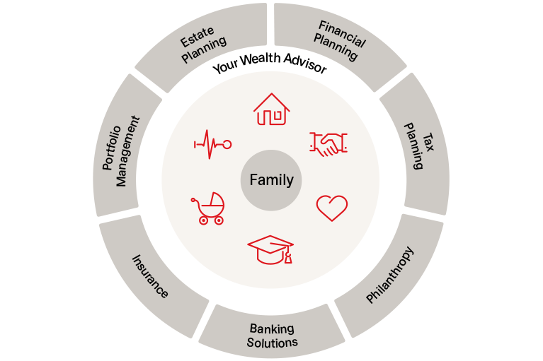 Diagram of the wealth advisor services.