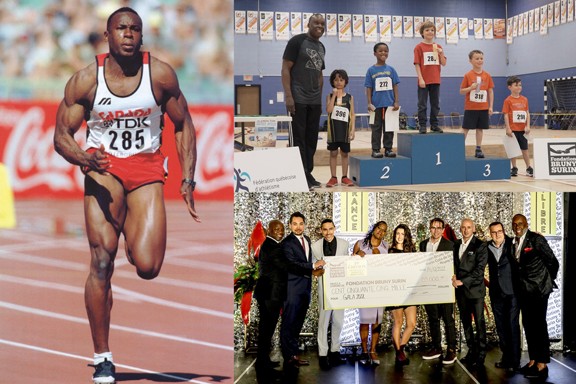 Bruny Surin competing in a track and field event, a partner in projects supported by the VP Group at National Bank Financial.