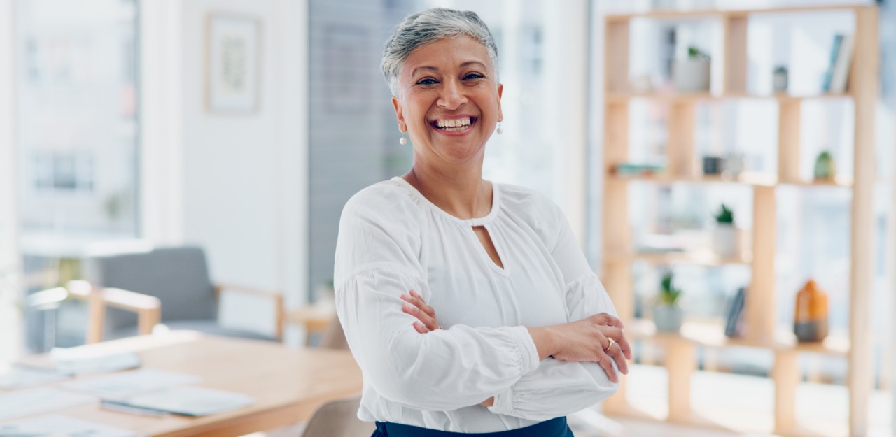 Photo of a female wealth advisor in her office 